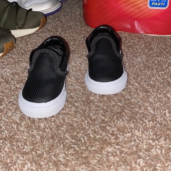 Vans black leather slip on sz 4 - Picture 2 of 3